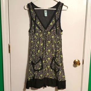 Free People Black and Yellow Floral Dress
